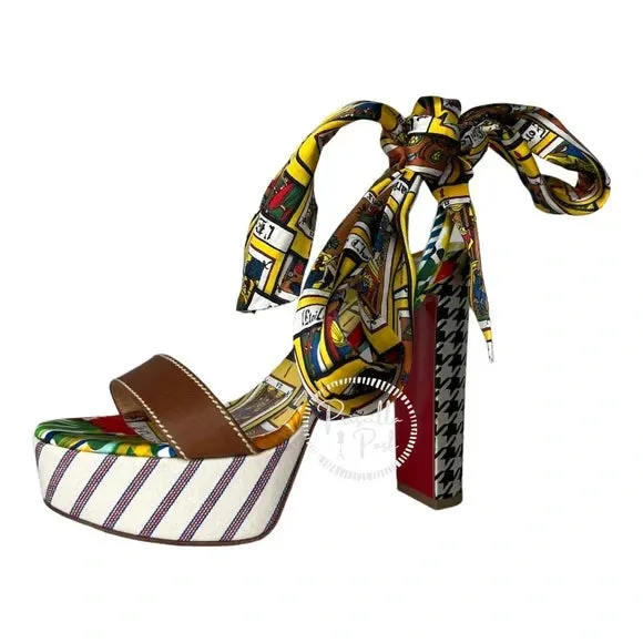 NWB Christian Louboutin Sandale du Désert Alta Sandals 130 Platform Open Toe 39