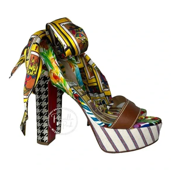 NWB Christian Louboutin Sandale du Désert Alta Sandals 130 Platform Open Toe 39