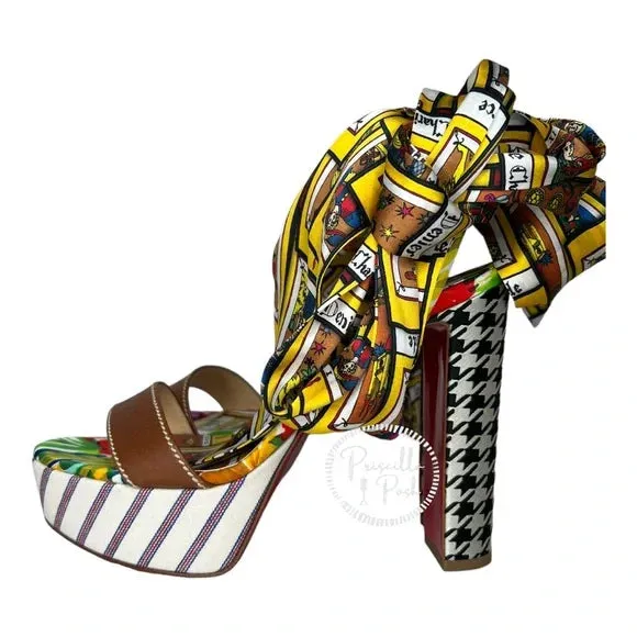 NWB Christian Louboutin Sandale du Désert Alta Sandals 130 Platform Open Toe 39