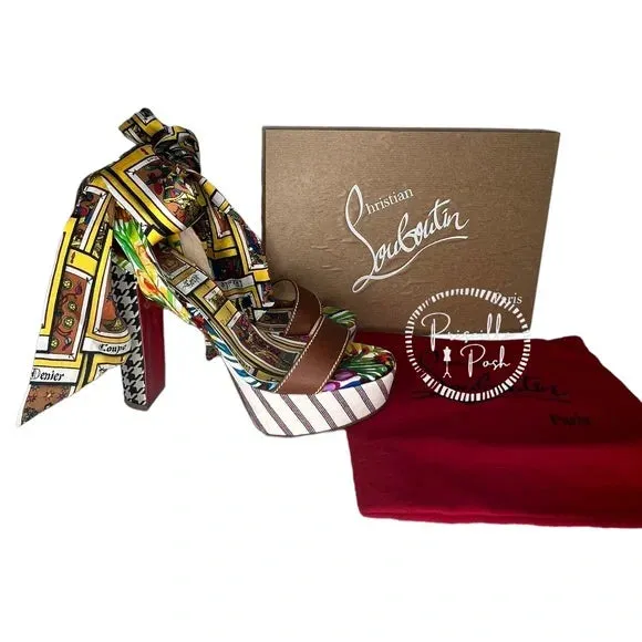 NWB Christian Louboutin Sandale du Désert Alta Sandals 130 Platform Open Toe 39
