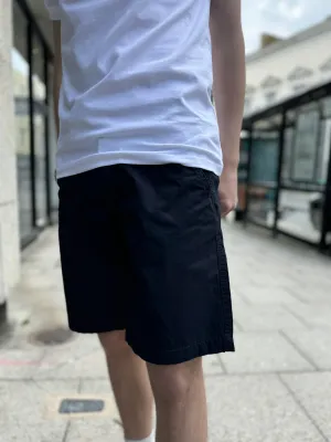 Only & Sons Elastic Waist Chino Jogger Sweat Short In Navy