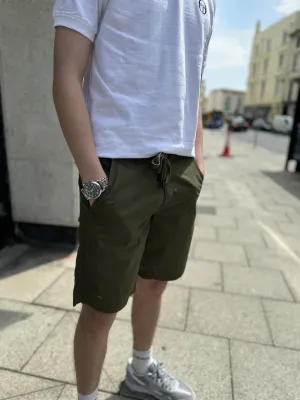 Only & Sons Elastic Waist Chino Jogger Sweat Short Olive