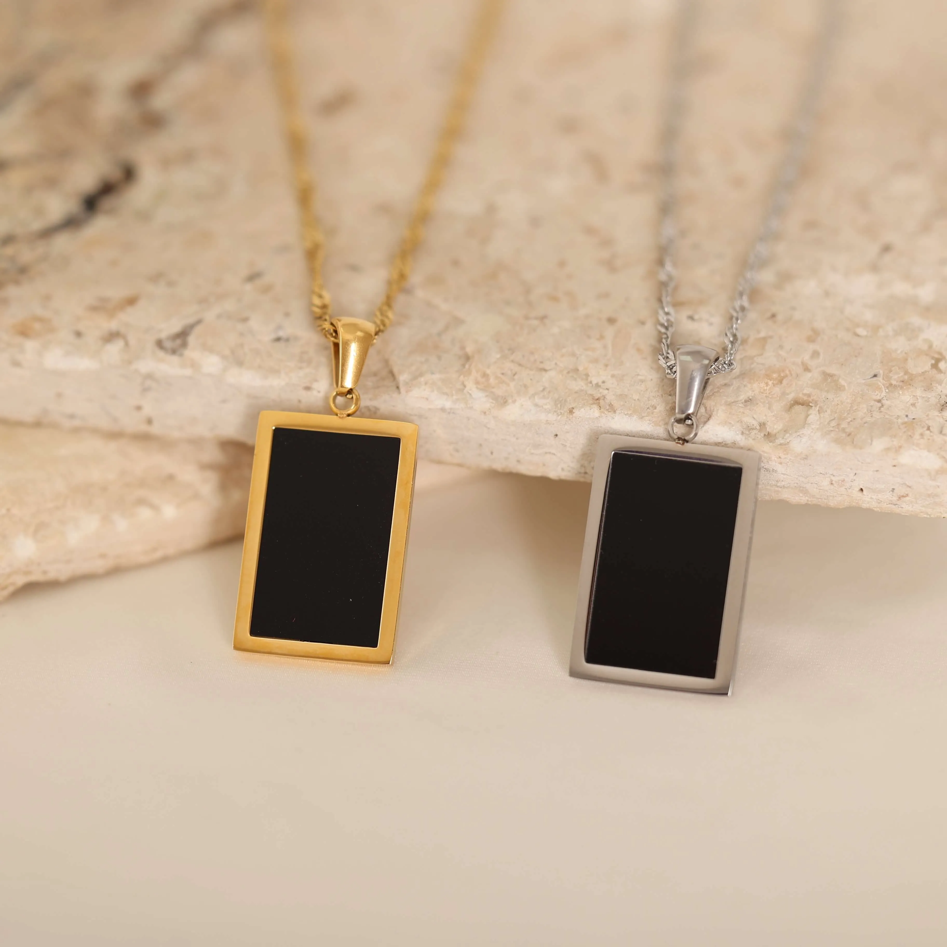 Onyx Rectangle Necklace