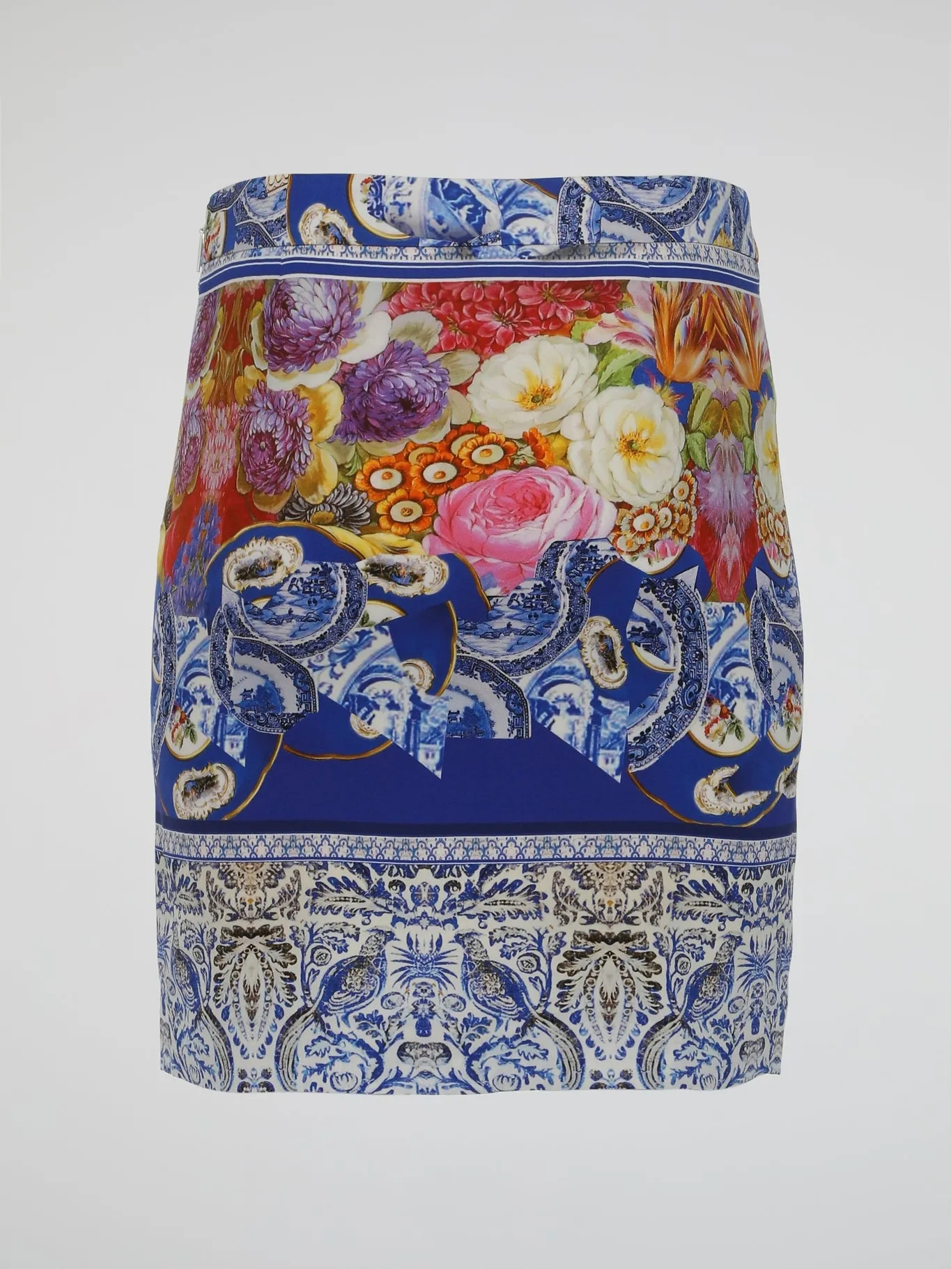 Oriental Print Pencil Skirt
