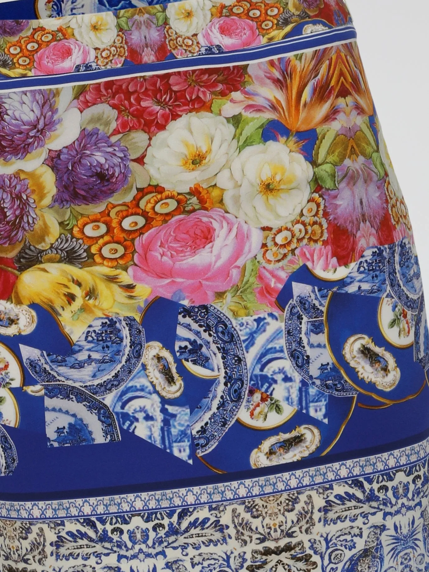 Oriental Print Pencil Skirt