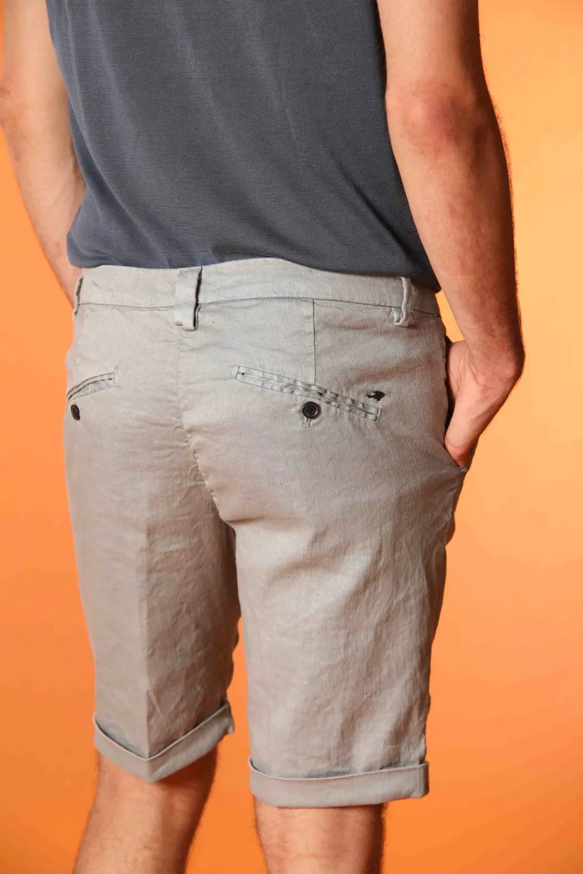 Osaka 1-Pinces men's chino bermuda shorts in linen-cotton twill carrot fit