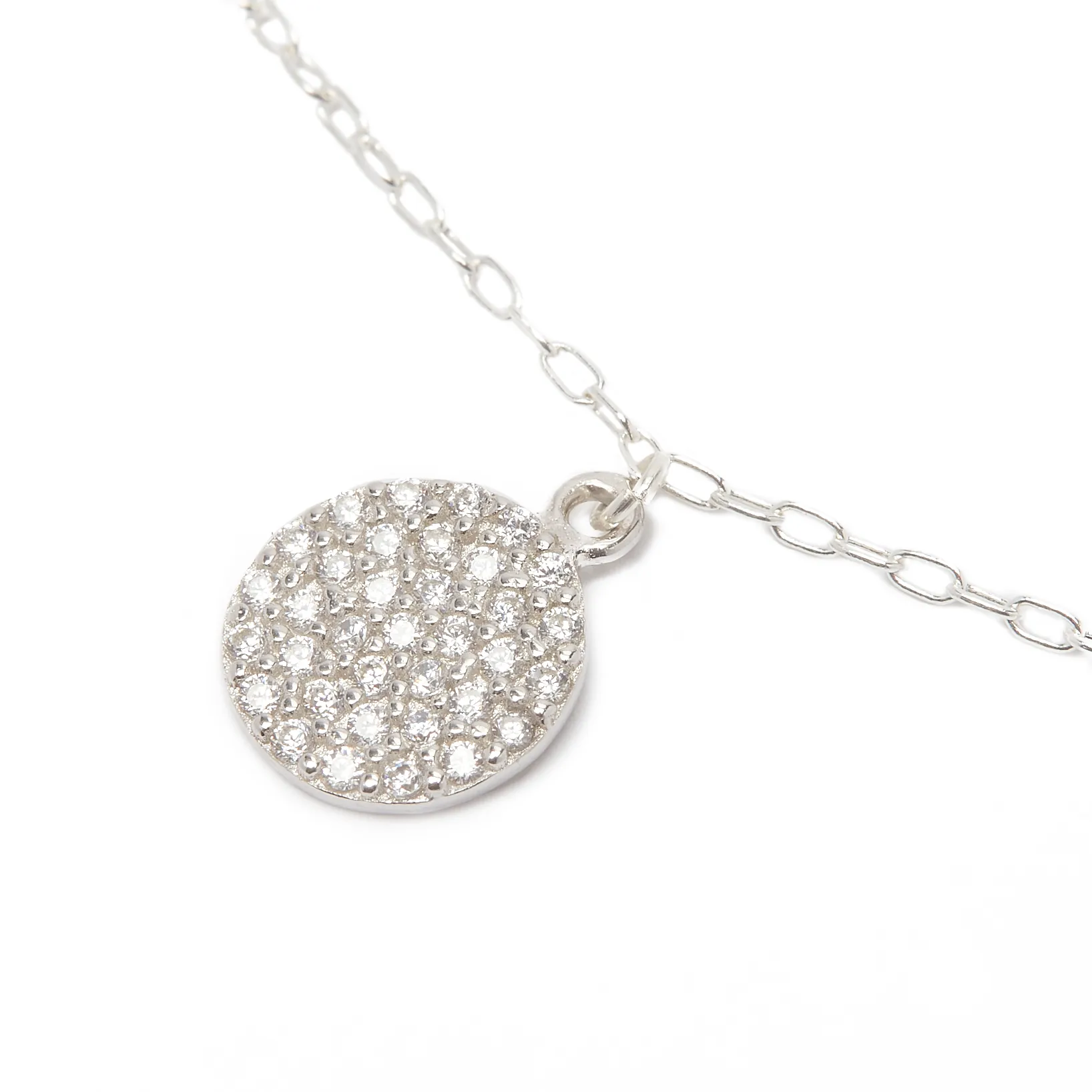 Pave Disc Necklace