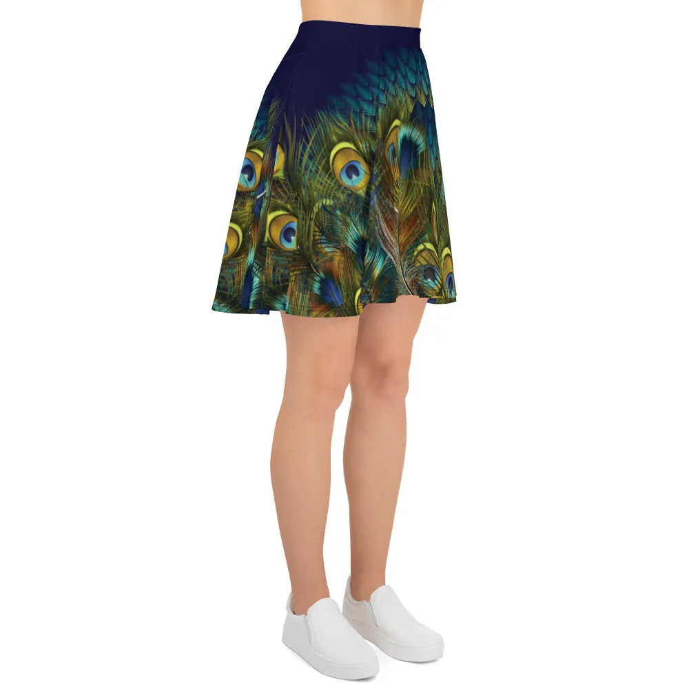 Peacock Feathers - Skater Skirt