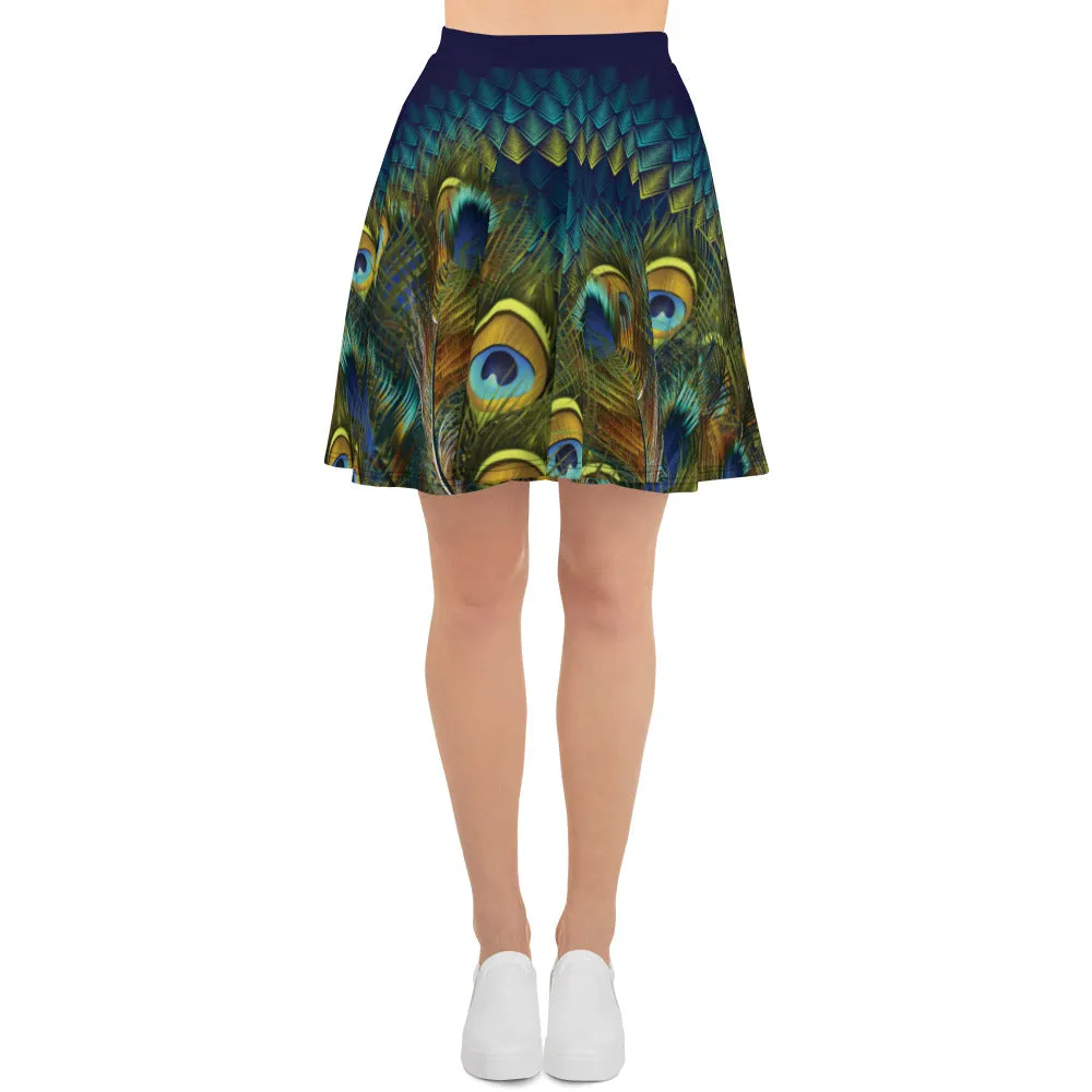 Peacock Feathers - Skater Skirt