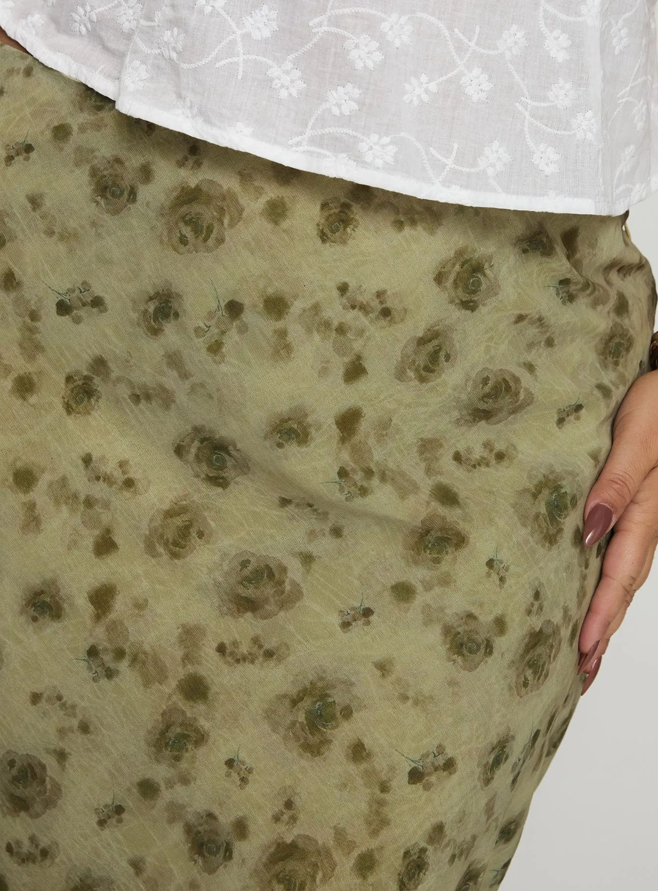 Piazia Maxi Skirt Green Curve