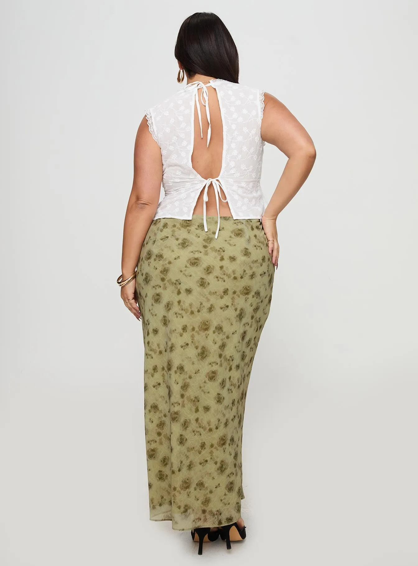 Piazia Maxi Skirt Green Curve