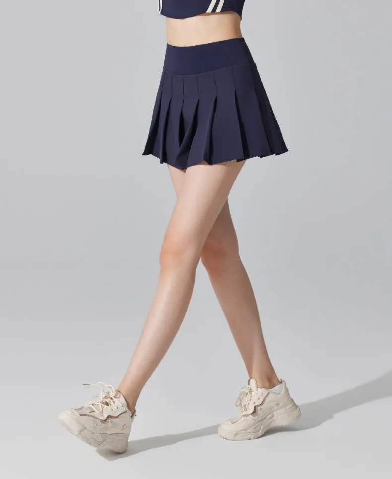Pleated Tennis Mini Skirt with Shorts and Pockets