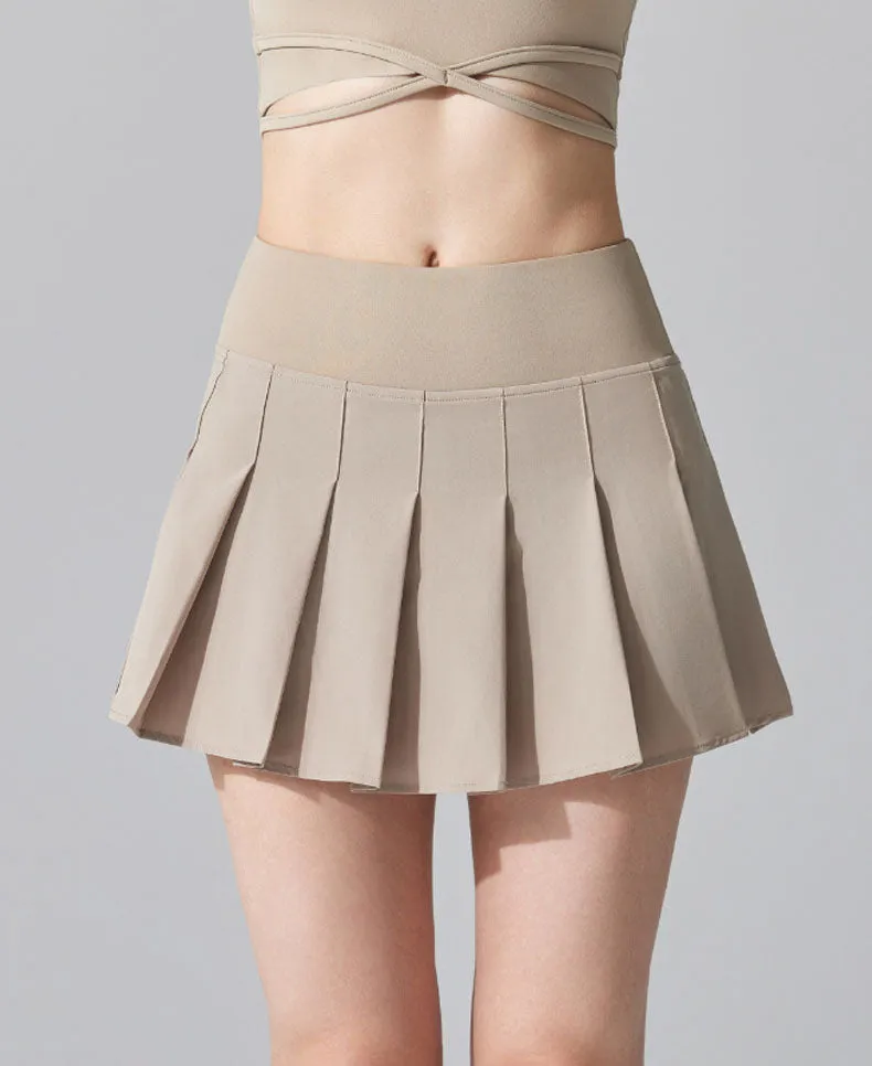 Pleated Tennis Mini Skirt with Shorts and Pockets