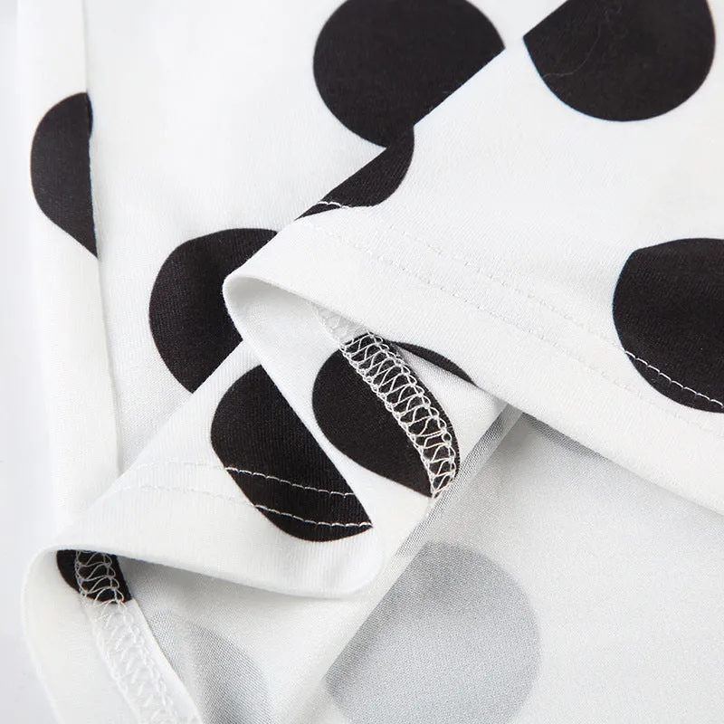 Polka dot A line contrast mini skirt