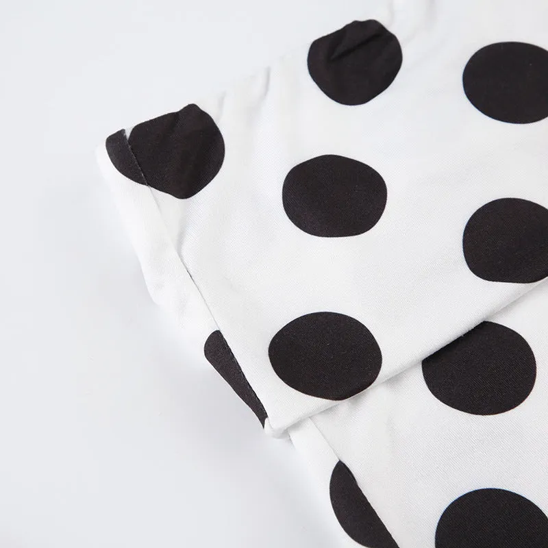Polka dot A line contrast mini skirt