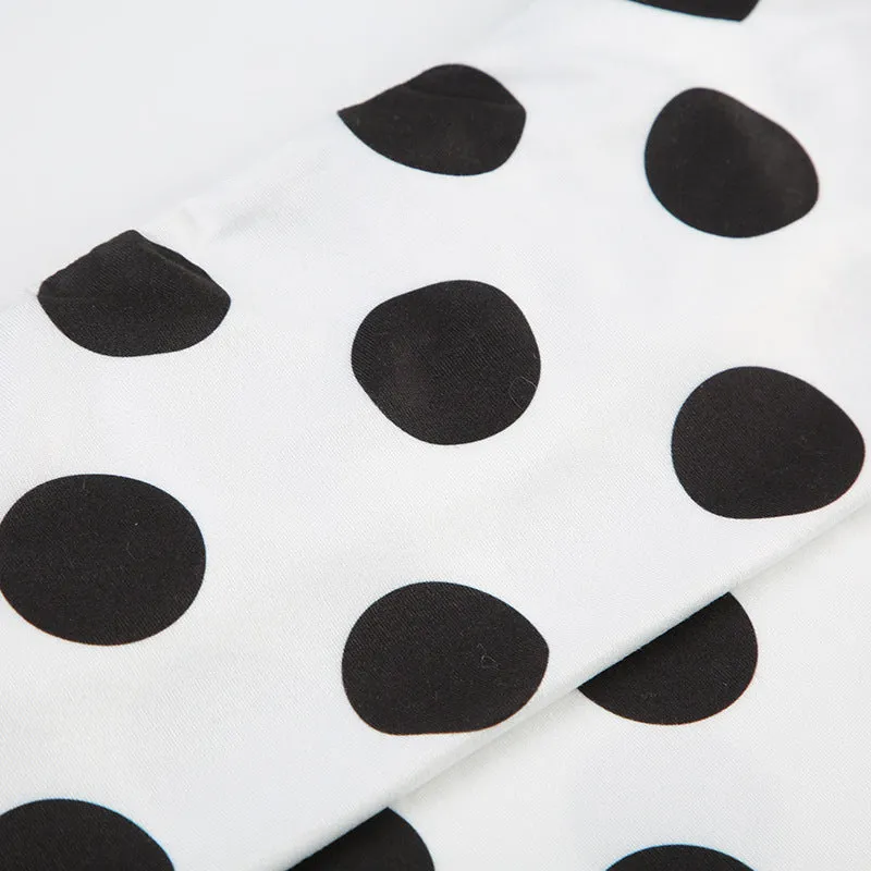 Polka dot A line contrast mini skirt