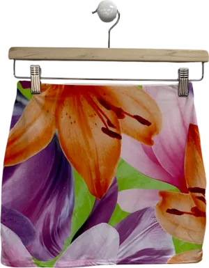 Public Desire Multicoloured Printed Floral Micro Skirt UK 10