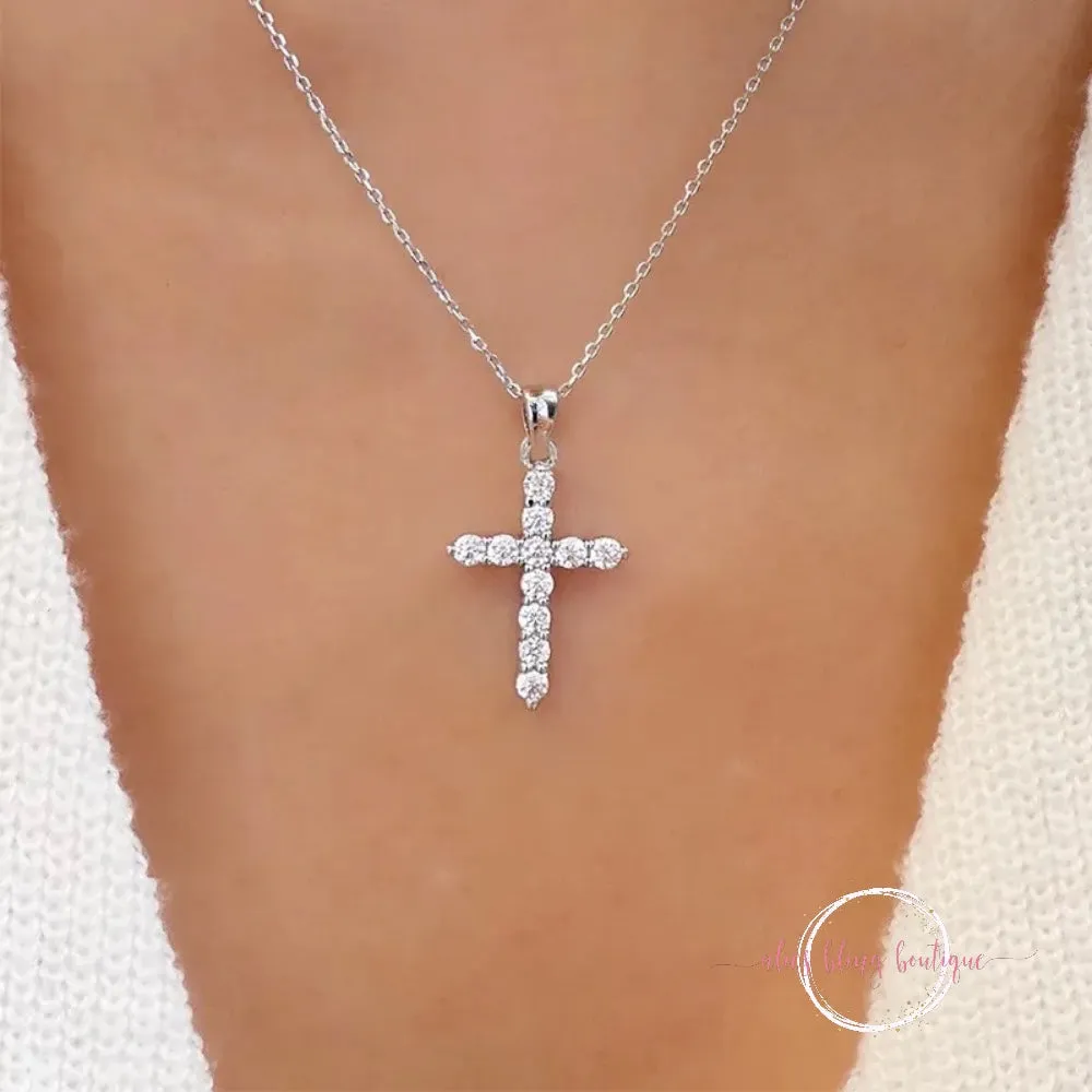 Radiant Faith - Silver Cross Necklace