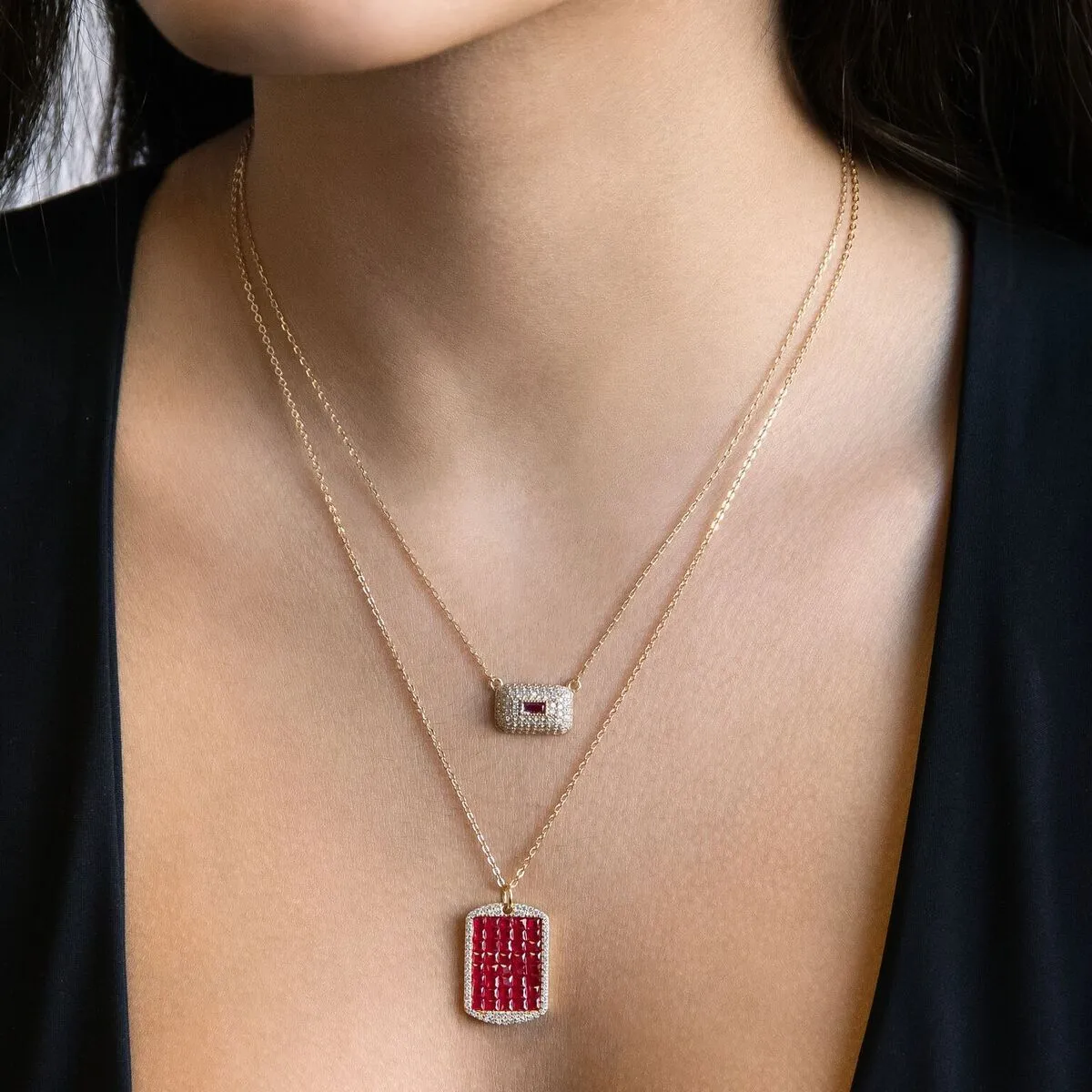 Rectangle Dog Tag Necklace