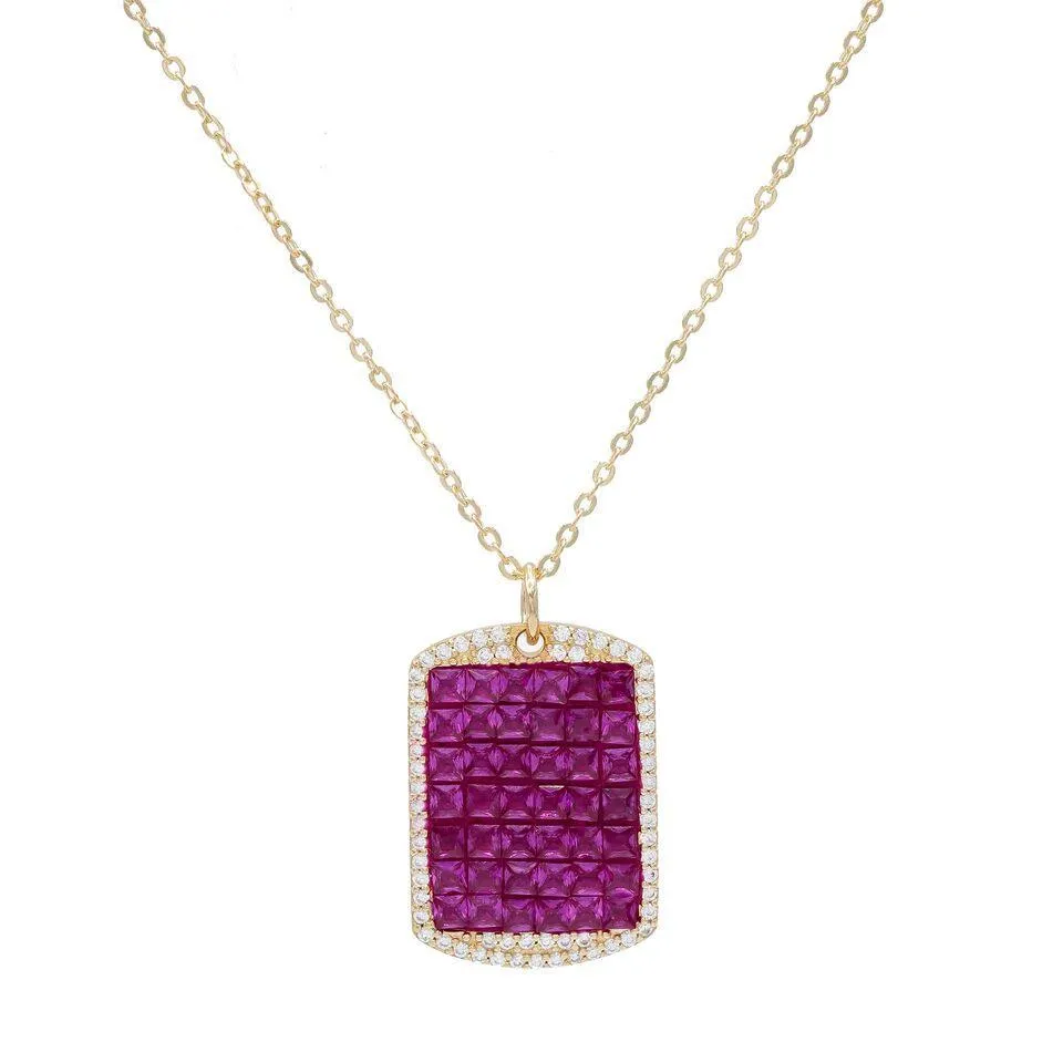Rectangle Dog Tag Necklace