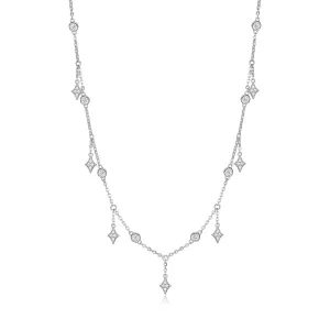 Reign Sterling Silver Rhodium Plated CZ Starlight Necklace