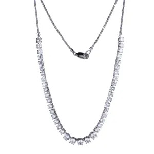 Reign Sterling Silver Rhodium Plated CZ Statement Necklace