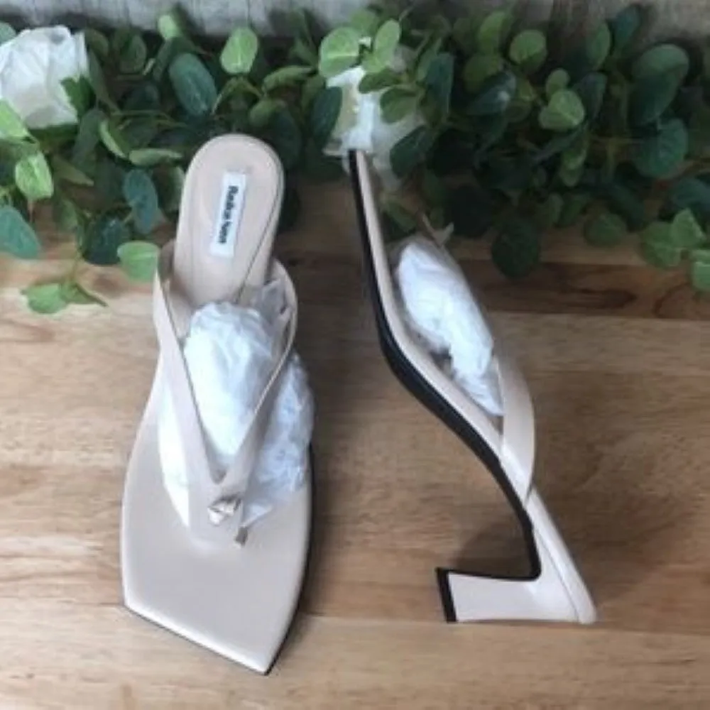 Reike Nen Flip-Flop Heels Cream Size 10