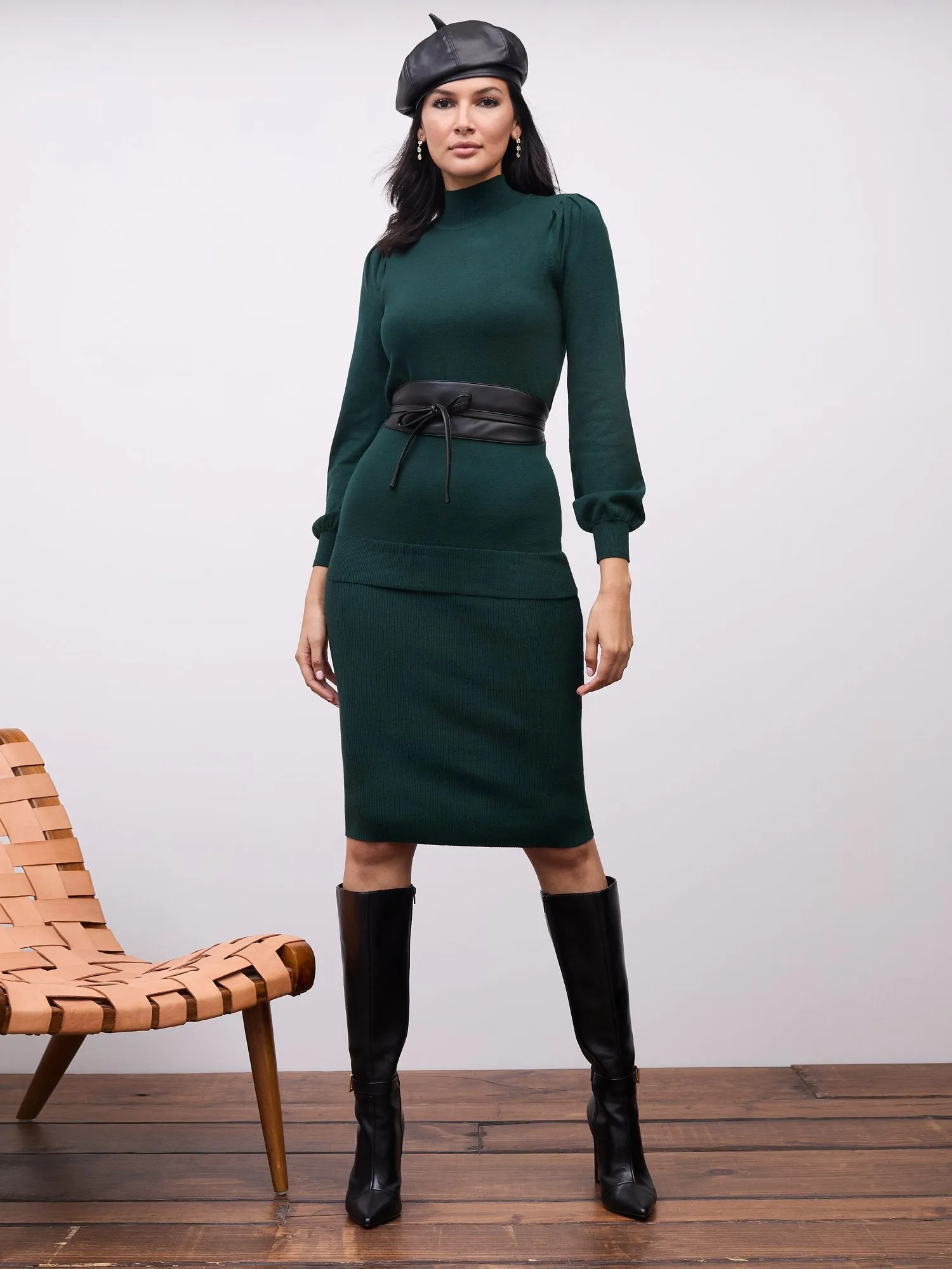 Ribbed Sweater Pencil Skirt
