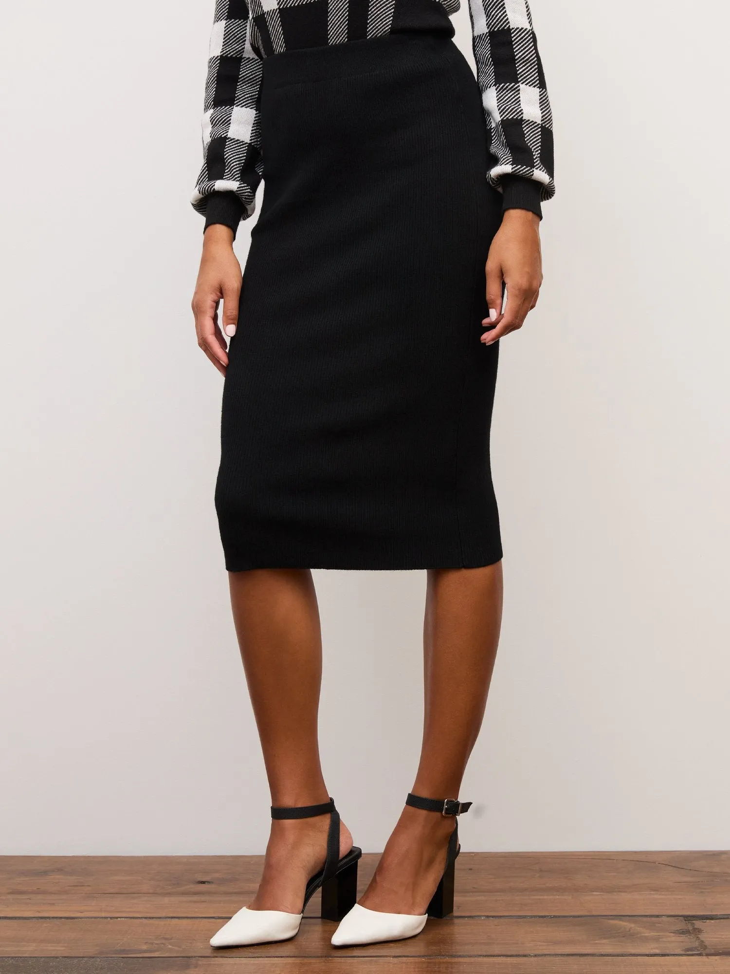 Ribbed Sweater Pencil Skirt