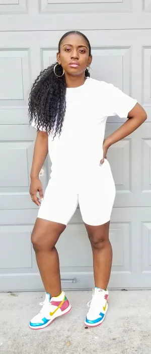 Round Neck Basic Biker Set