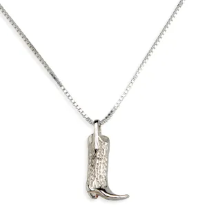 Rusty Boot Necklace, Sterling Silver