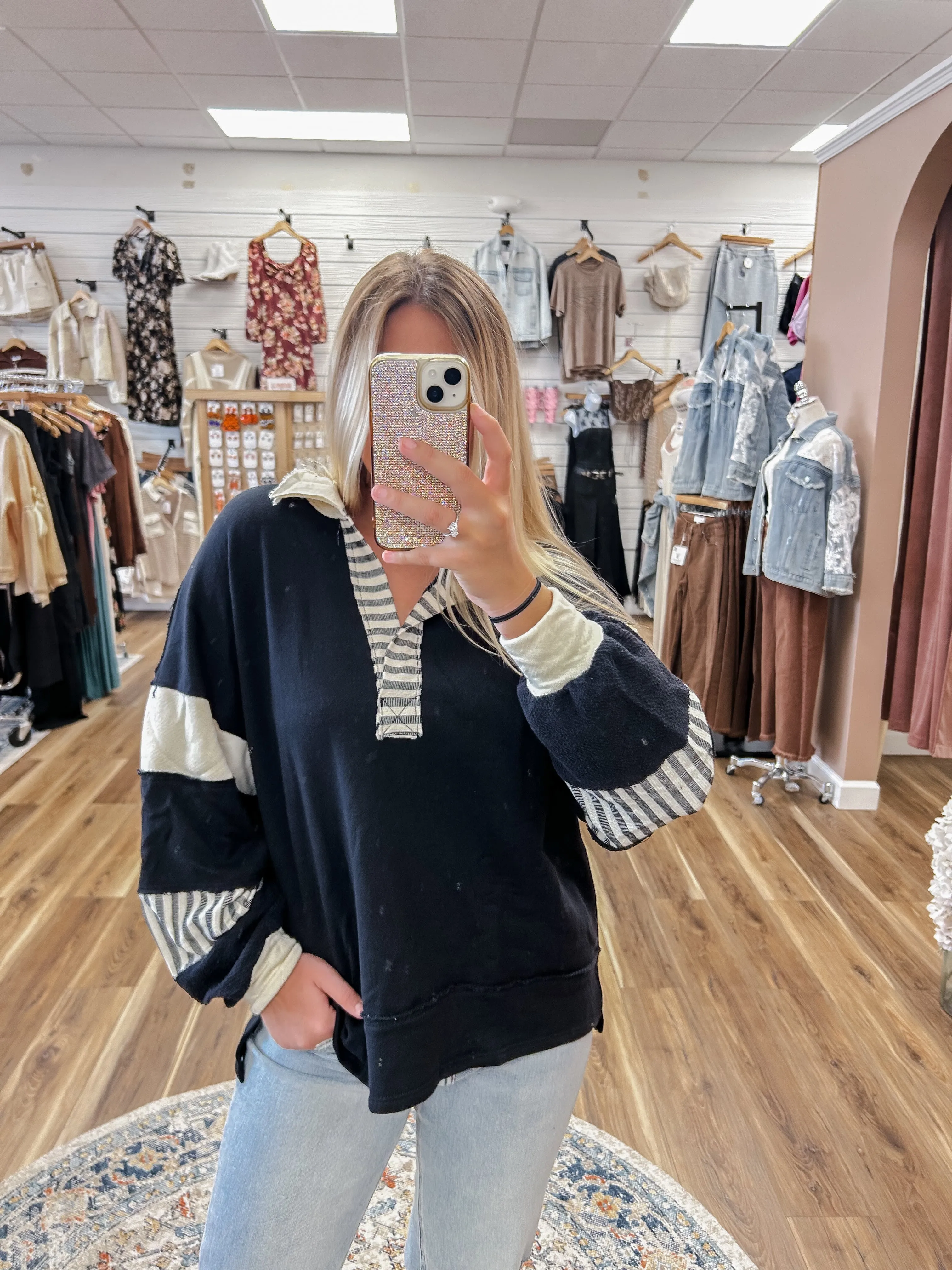 Sadie Black and White Pullover