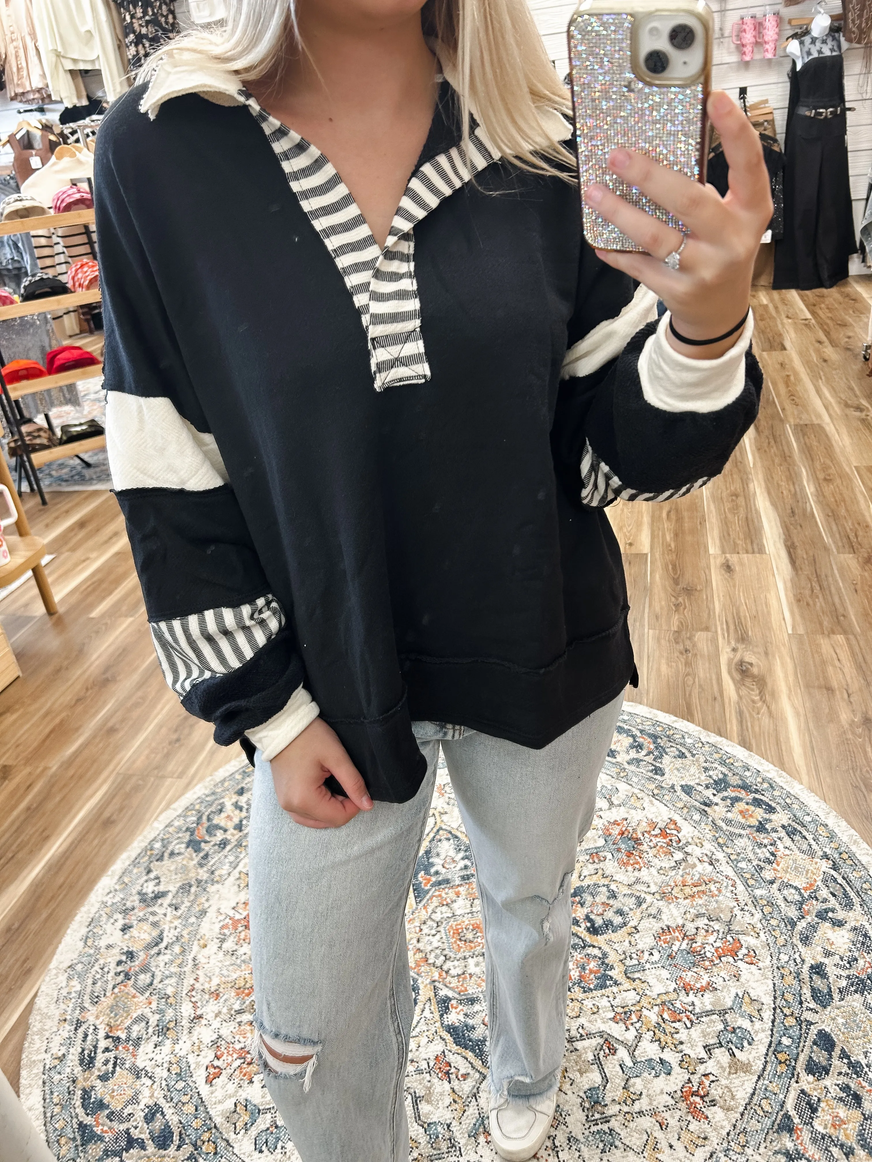 Sadie Black and White Pullover