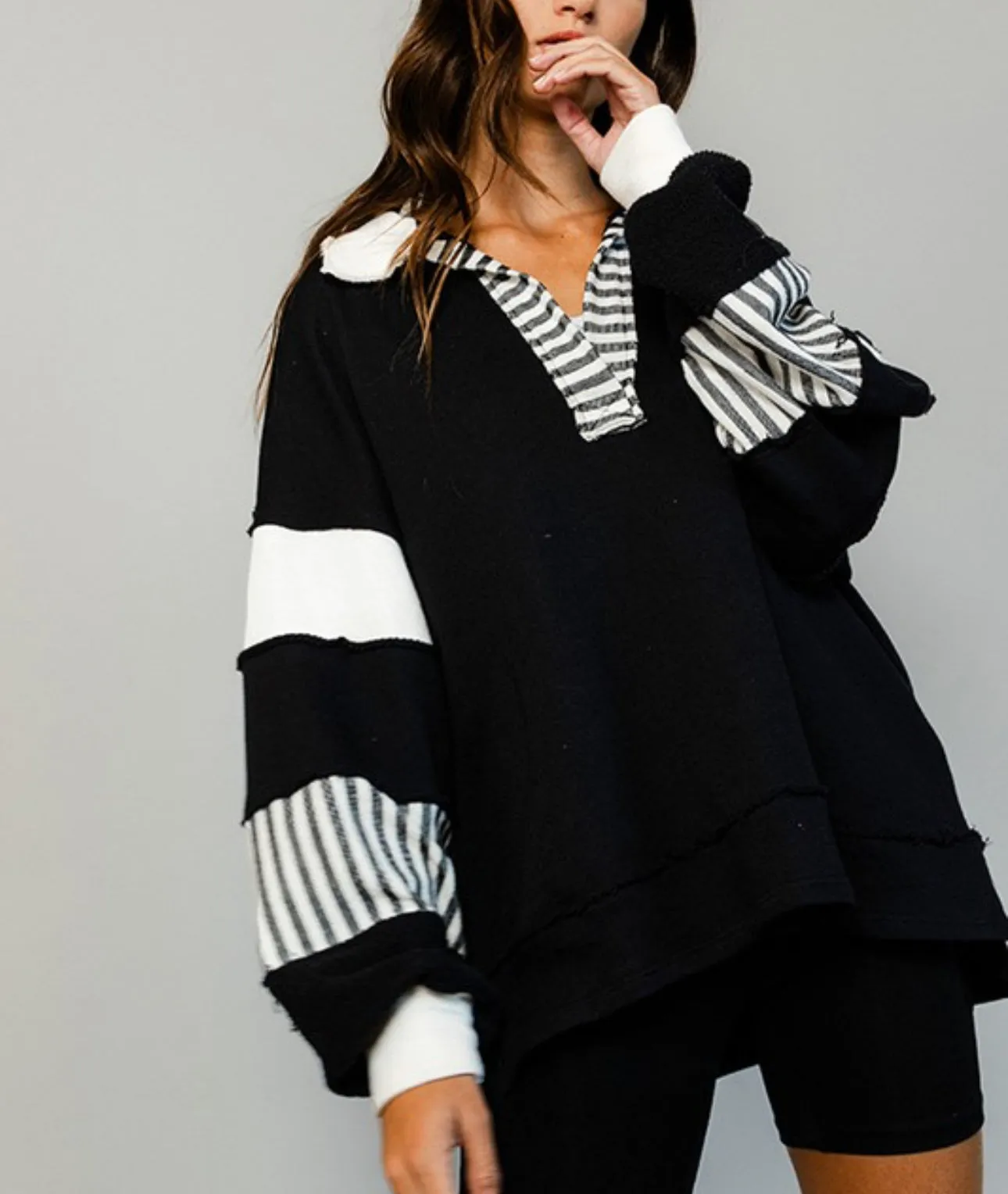 Sadie Black and White Pullover