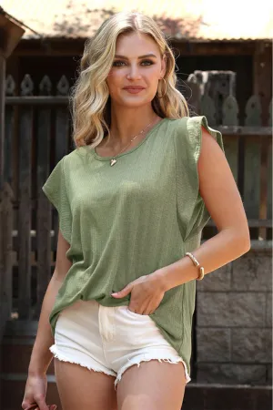 Sage Ruffle Blouse