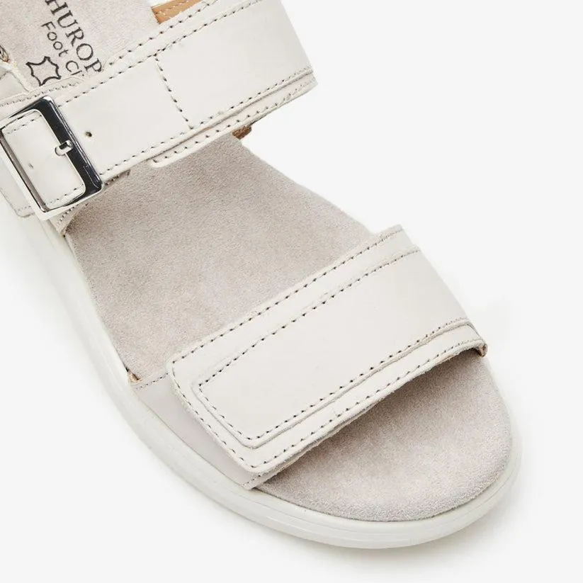 Shuropody Jean Women's Leather Strappy Sandal - Stone