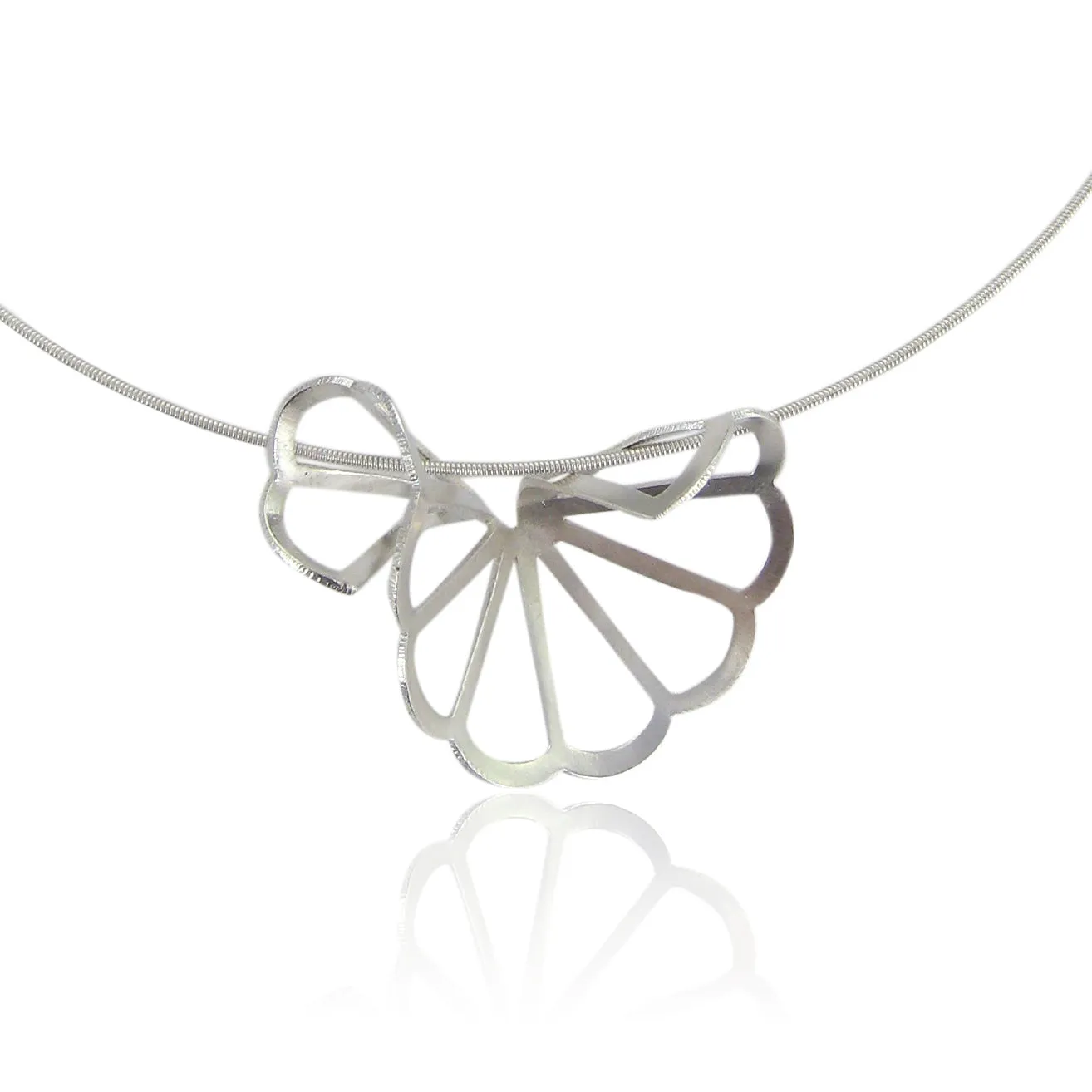Silver Cloud Fold Cable Necklace