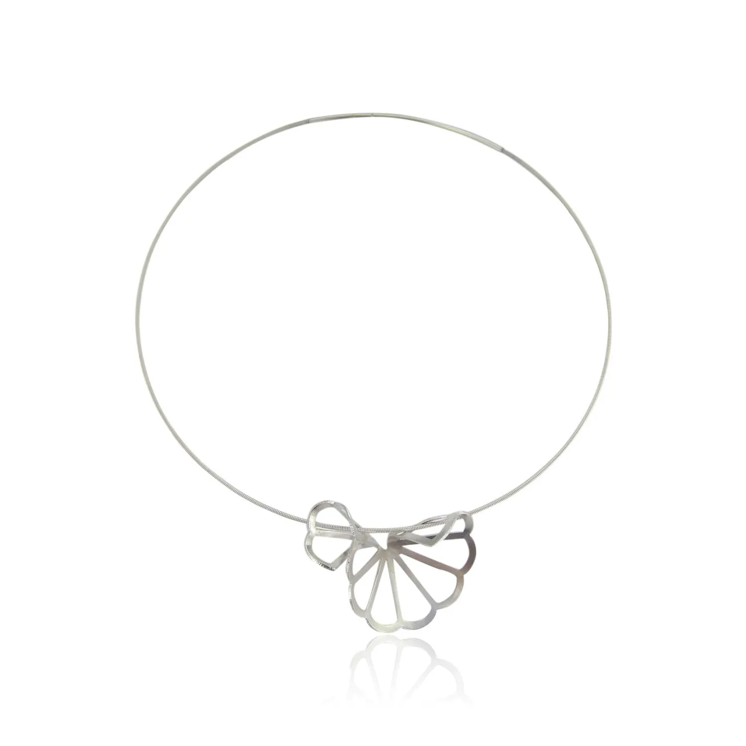 Silver Cloud Fold Cable Necklace