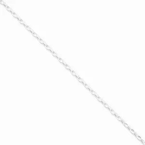 Silver Polished 2.50-mm Oval Rolo Necklace