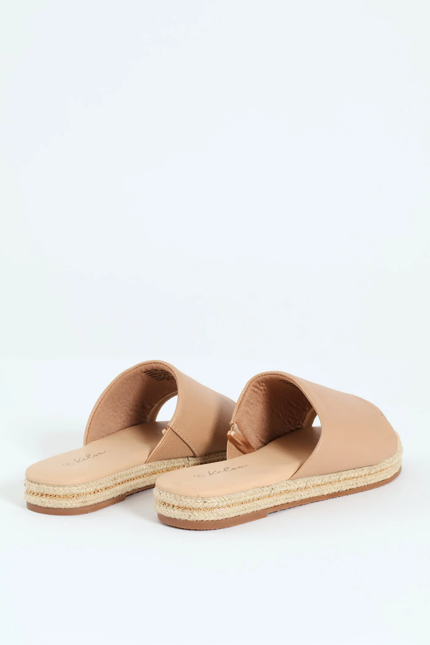 Single Banded Espadrille With Chain Detail - Taupe