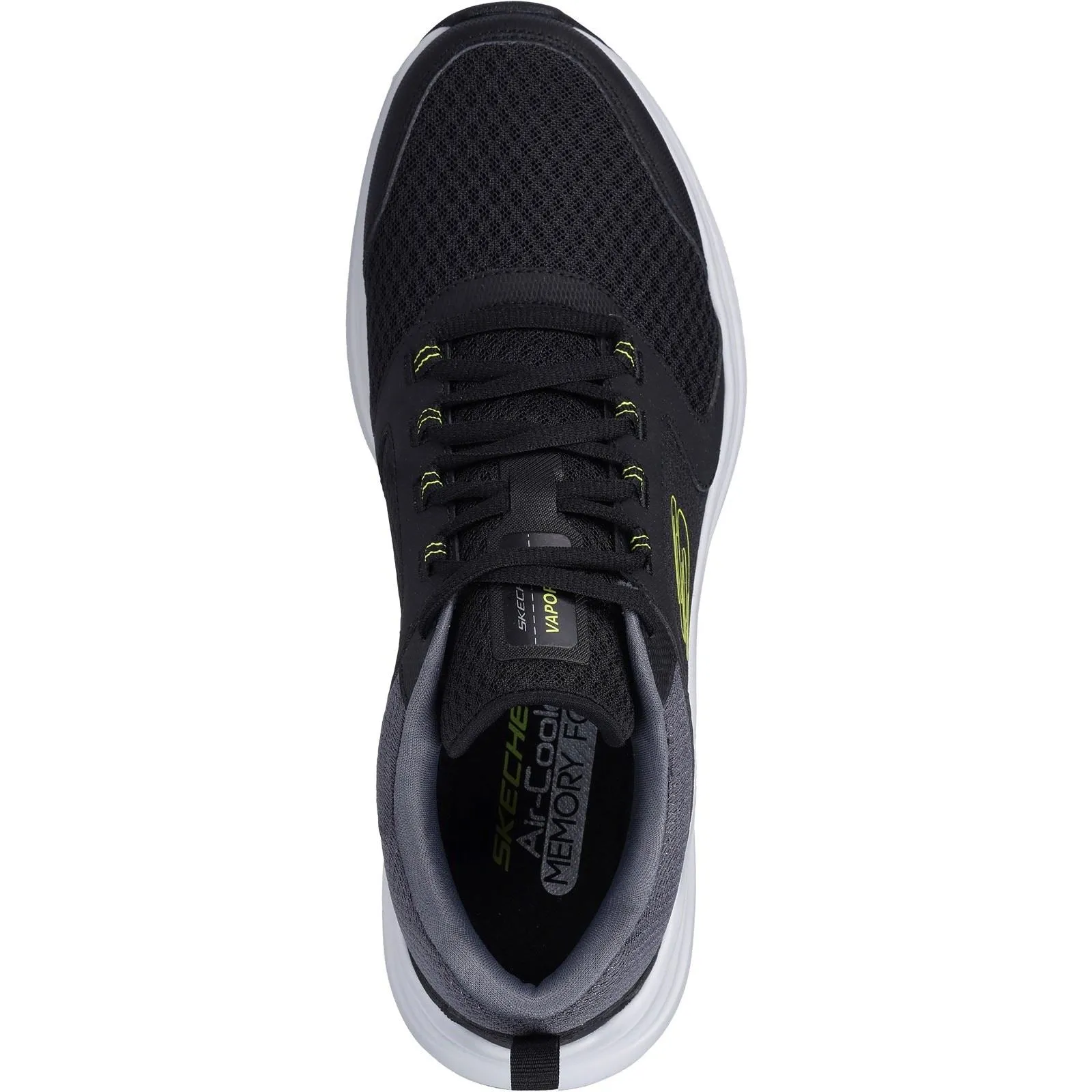 Skechers 232628 Vapor Foam Sneakers für Herren in weiter Passform - Schwarz/Limette