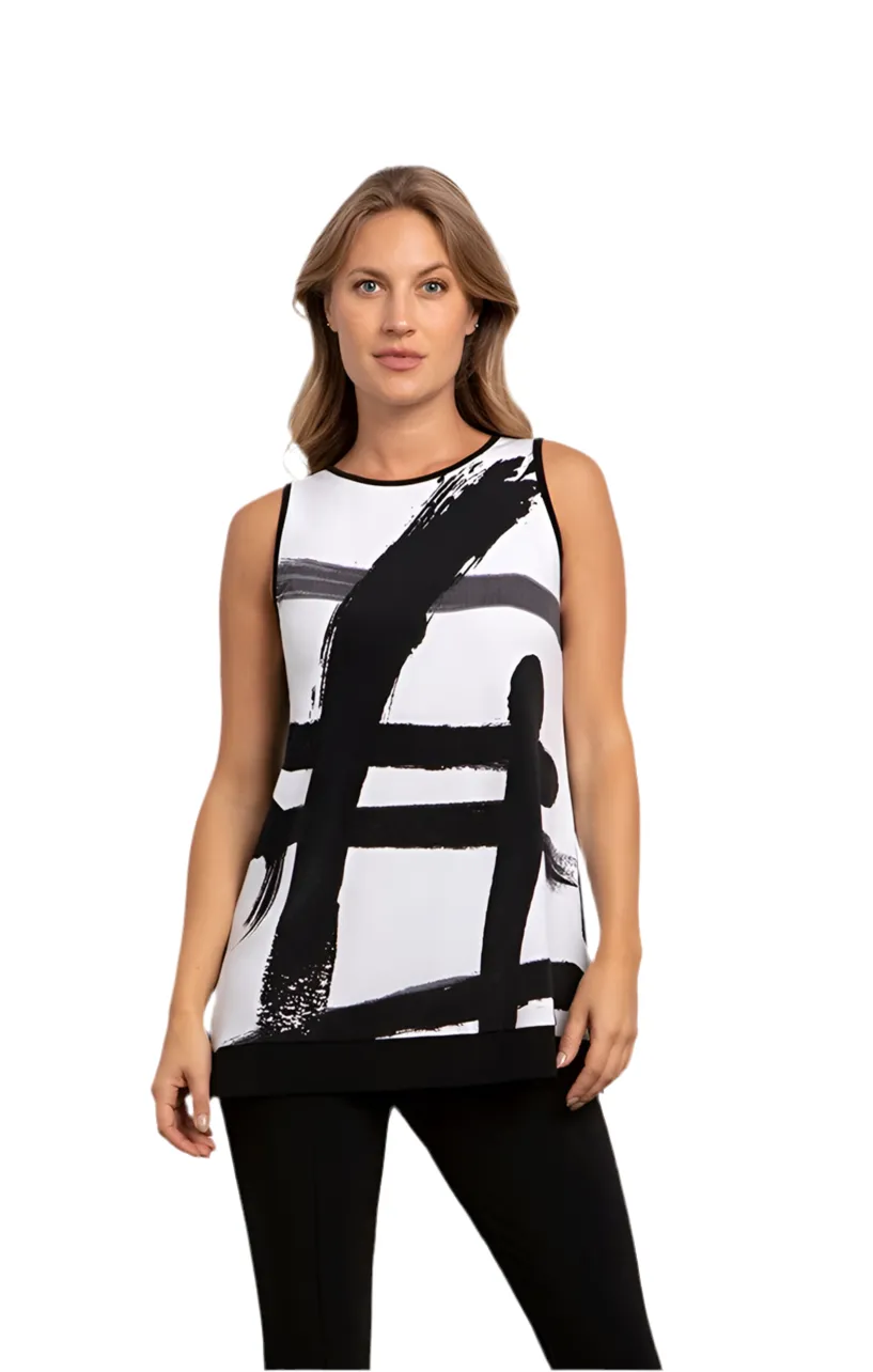 Sleeveless Brush Stroke Tunic