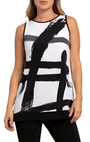 Sleeveless Brush Stroke Tunic