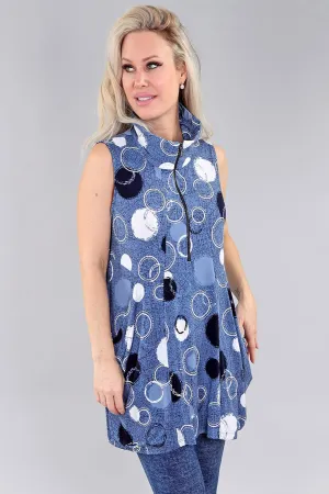 Sleeveless Zipper Front Tunic