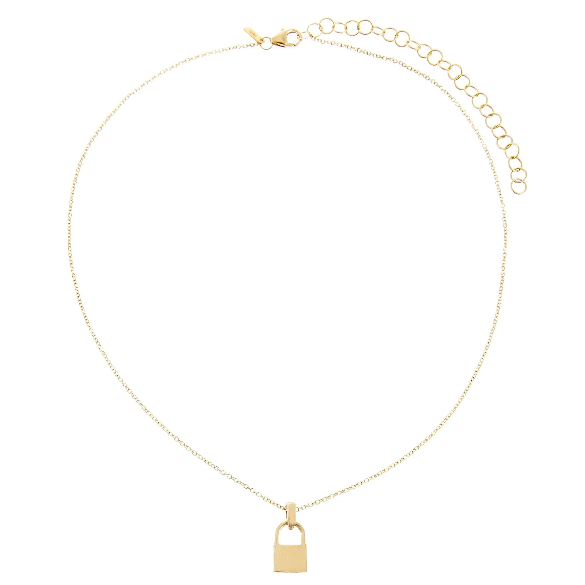Solid Lock Necklace 14K