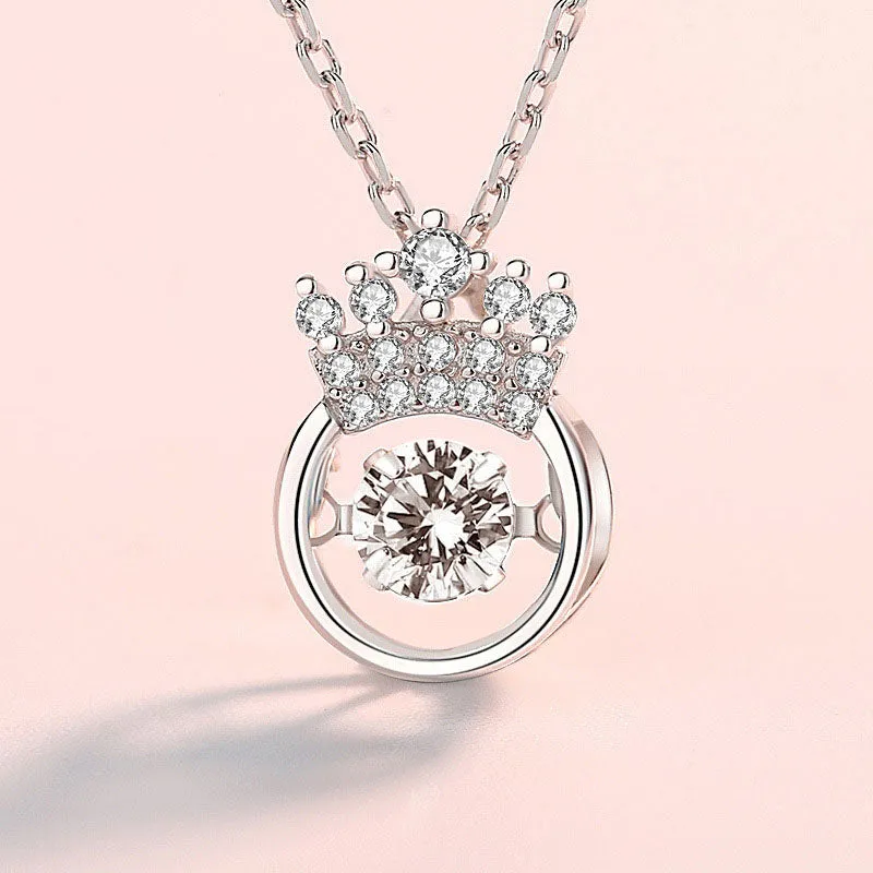 Sparkling Crown Round Necklaces For Queen