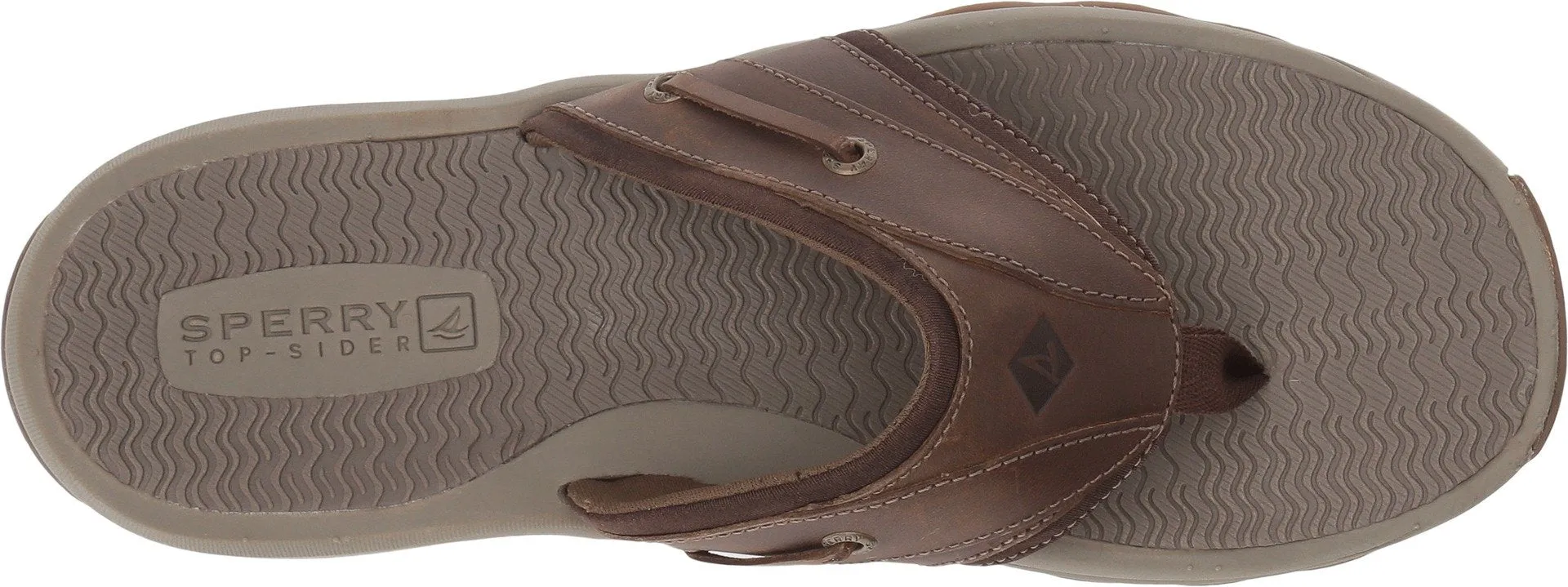 Sperry Mens Outer Banks Thong Sandals, Brown, 8