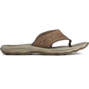 Sperry Mens Outer Banks Thong Sandals, Brown, 8