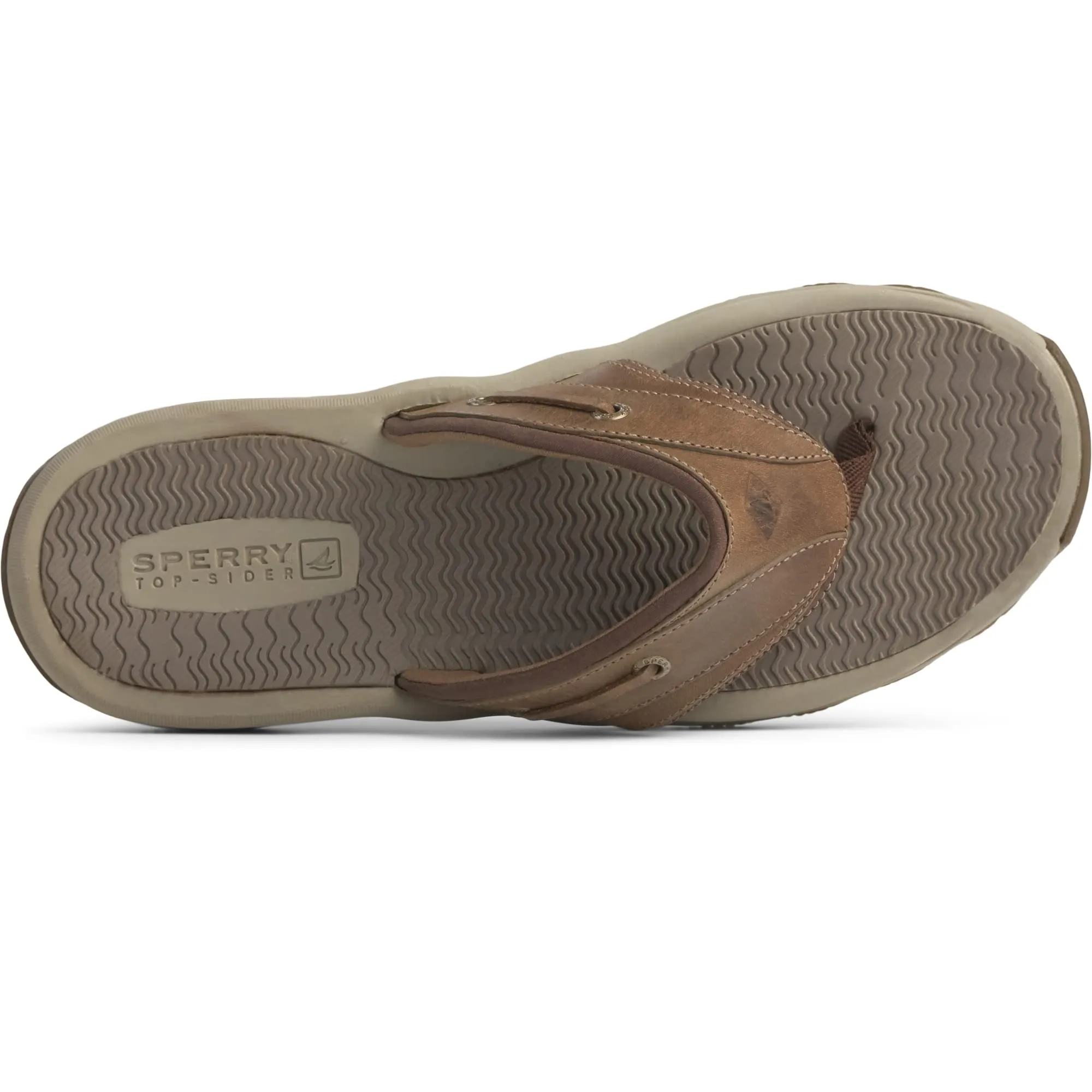 Sperry Mens Outer Banks Thong Sandals, Brown, 8