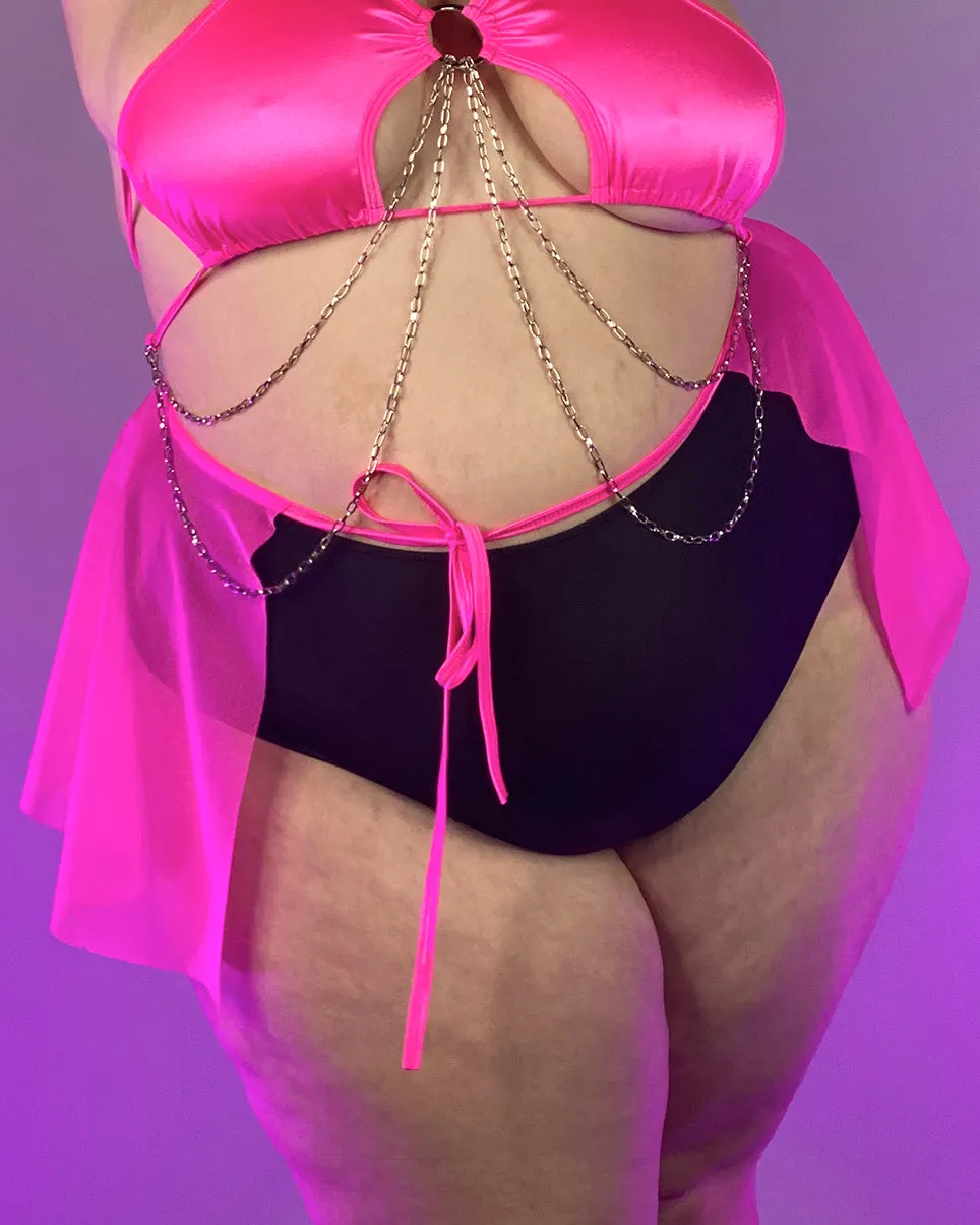 Spin Me Round Mesh Tie Skirt